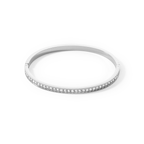 Bangle stainless steel & crystals silver crystal