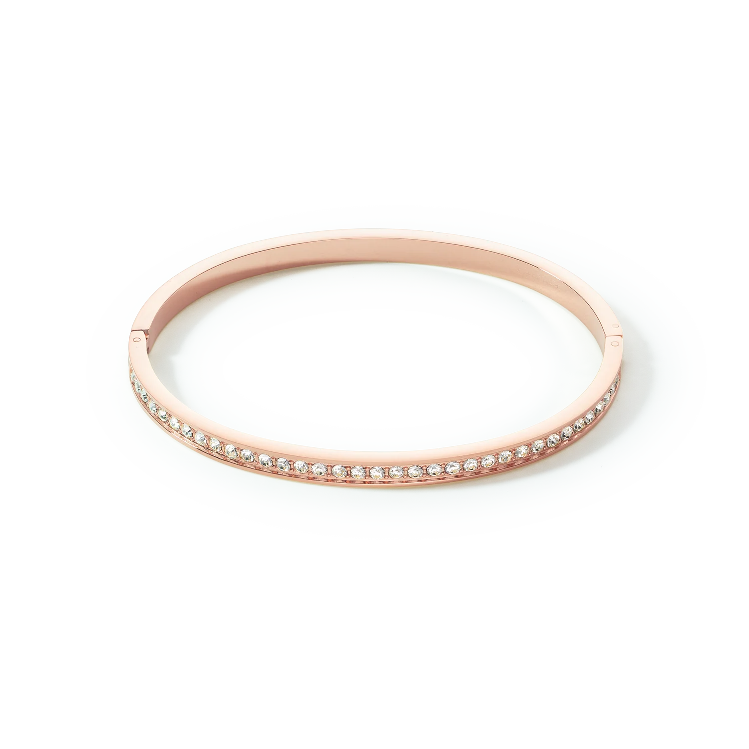 Bangle stainless steel & crystals rose gold crystal
