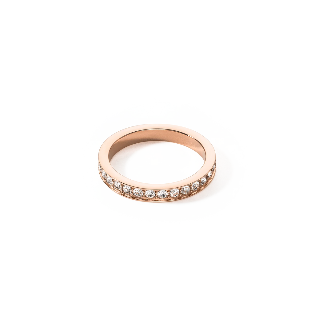 Rose gold crystal ring stainless steel
