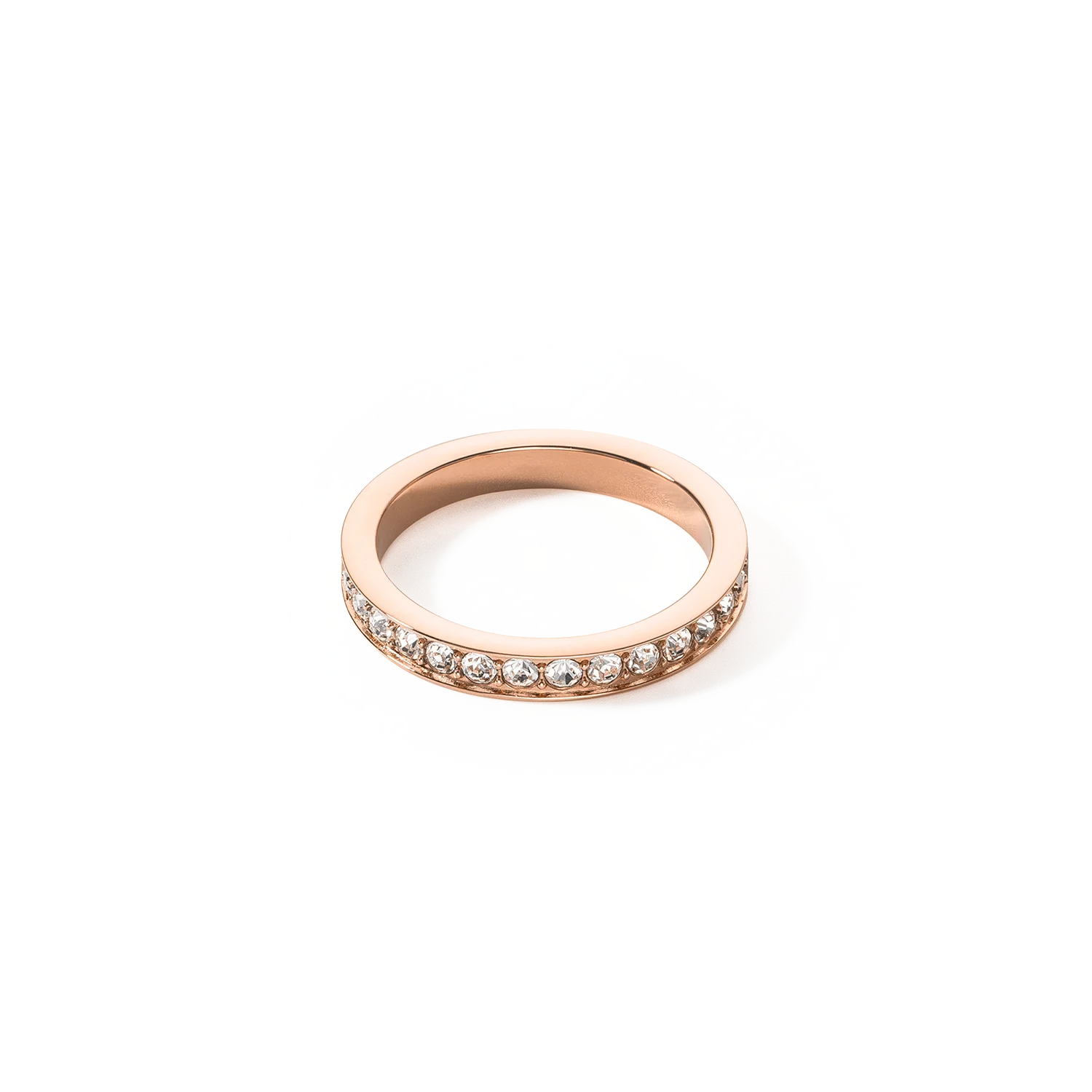 Rose gold crystal ring stainless steel