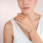 Ring stainless steel & crystals pavé multicolour pastel