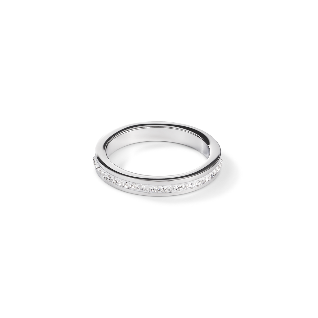 Ring stainless steel silver & crystals pavé crystal