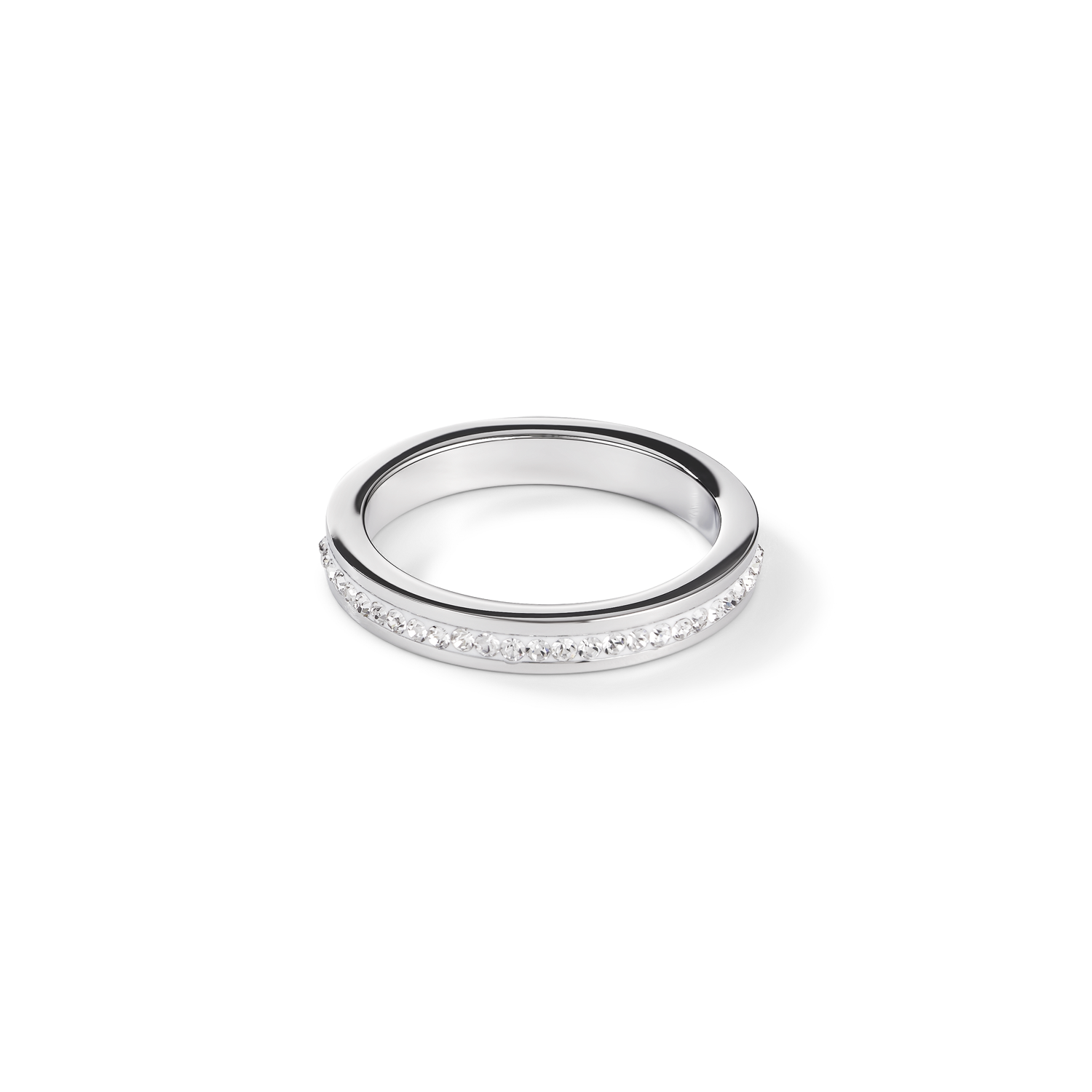 Ring stainless steel silver & crystals pavé crystal
