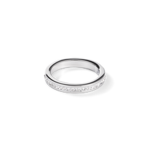 Load image into Gallery viewer, Ring stainless steel silver &amp; crystals pavé crystal
