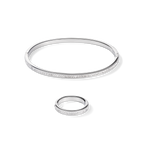 Ring stainless steel silver & crystals pavé crystal