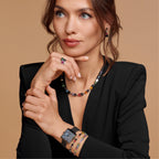 Brilliant Square big ring silver dark green