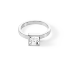 Brilliant Square big ring silver crystal