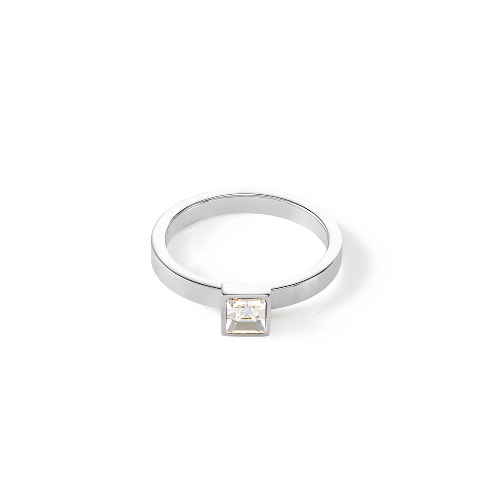 Brilliant Square small Ring silver crystal
