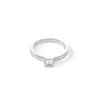 Brilliant Square small Ring silver crystal