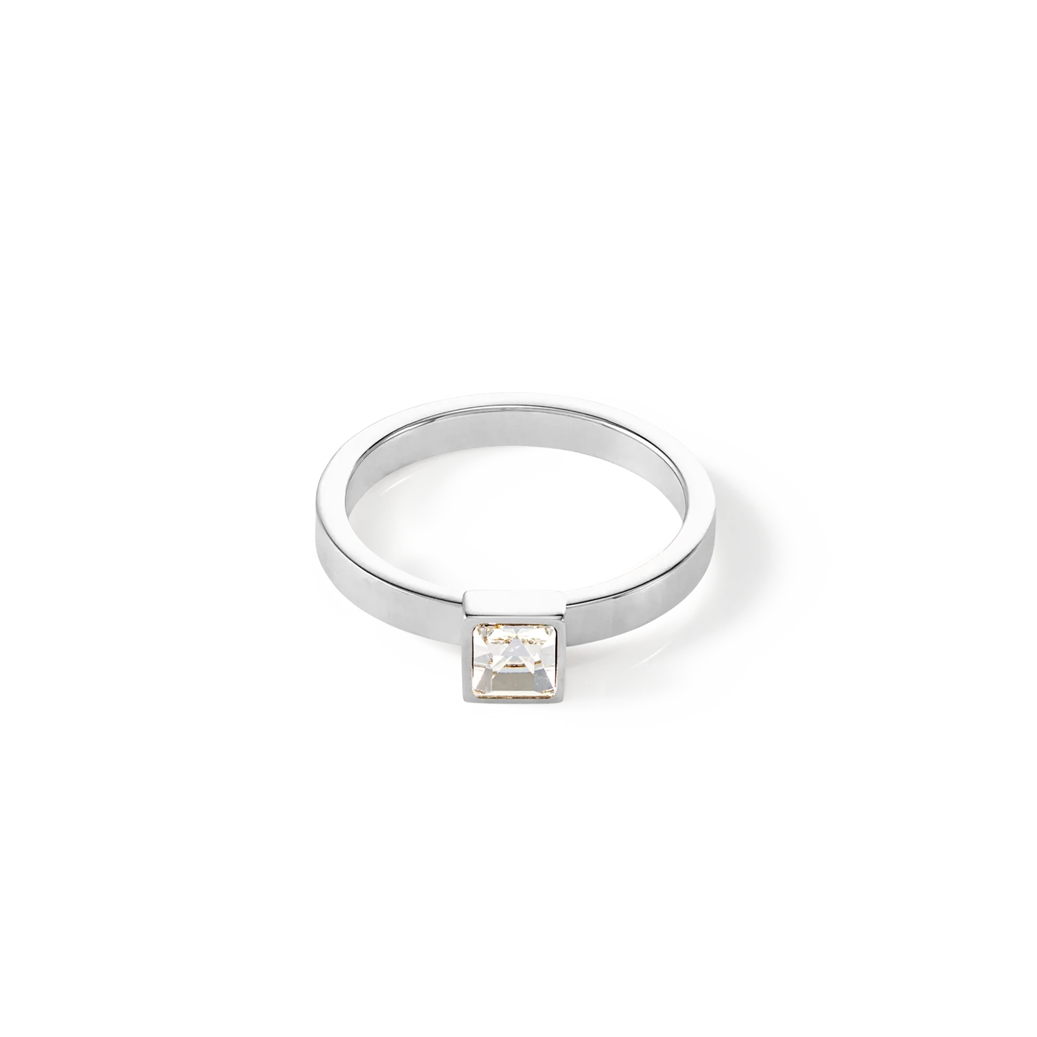 Brilliant Square small Ring silver crystal