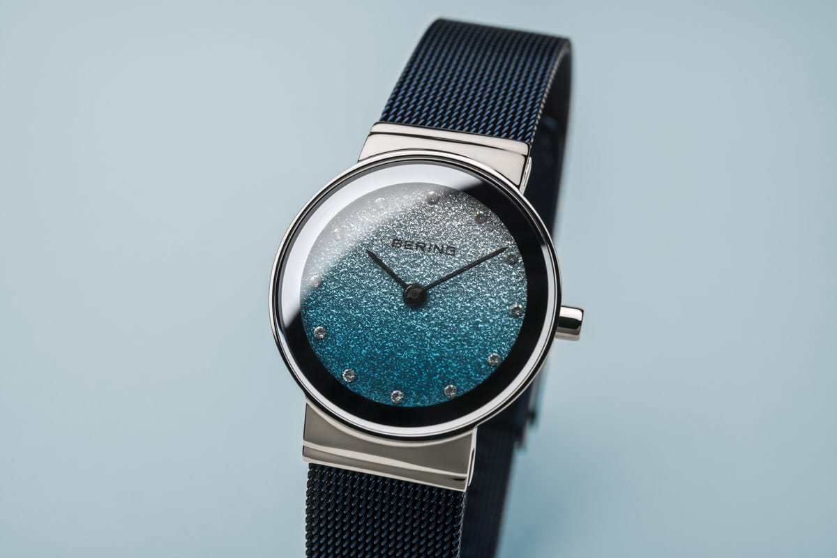 BERING Ladies Blue Sparkle Watch 10126-3073