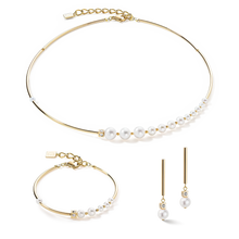 Load image into Gallery viewer, Necklace Asymmetry Freshwater Pearls &amp; Stainless Steel Gold

