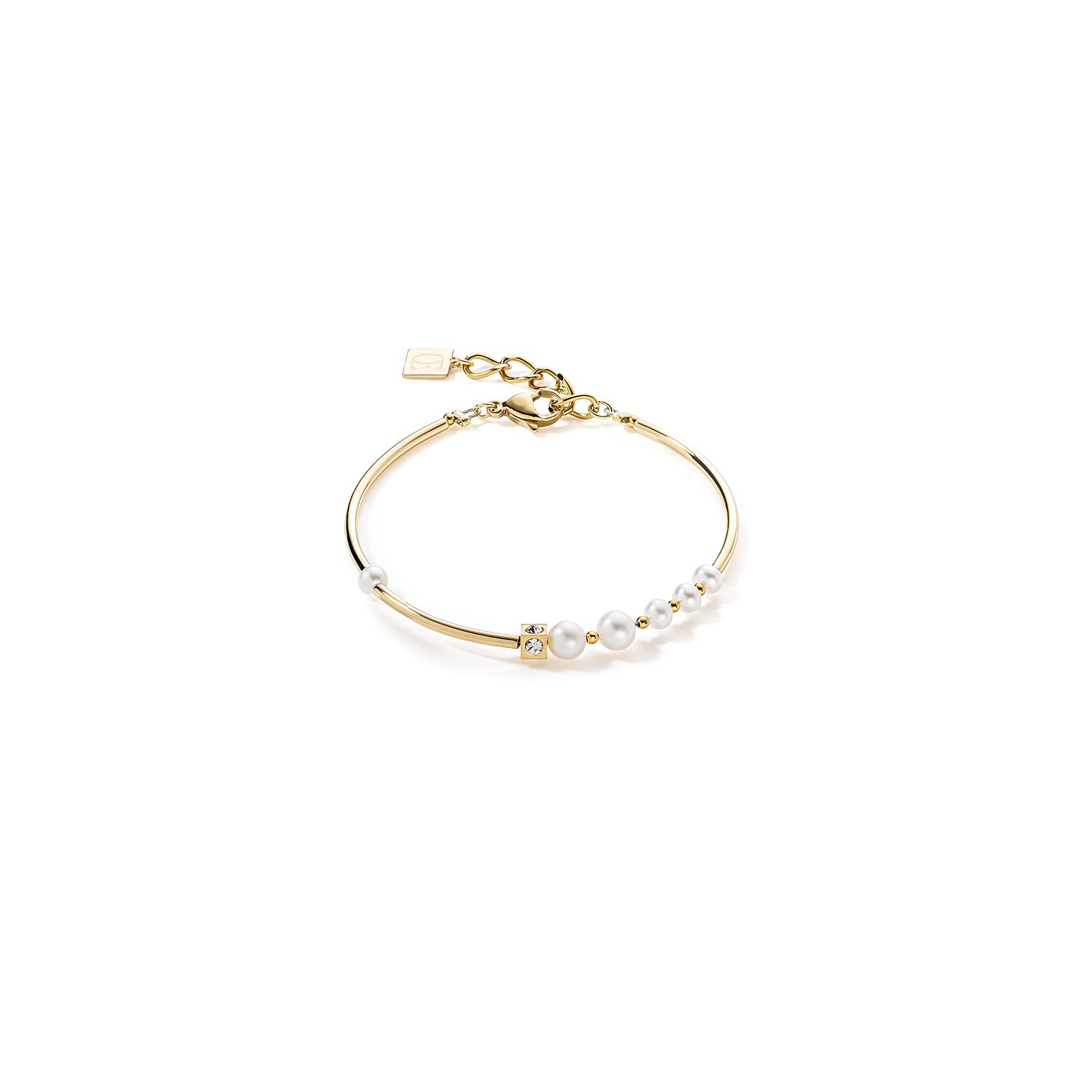 Bracelet Asymmetry Freshwater Pearls & Stainless steel Gold