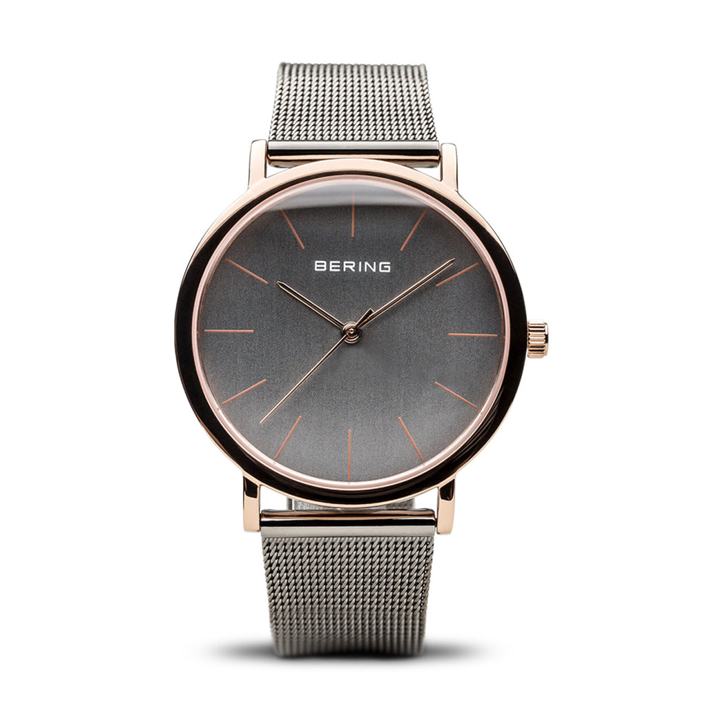 BERING Grey and Rose Gold Watch 13436-369