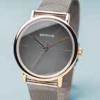 BERING Grey and Rose Gold Watch 13436-369