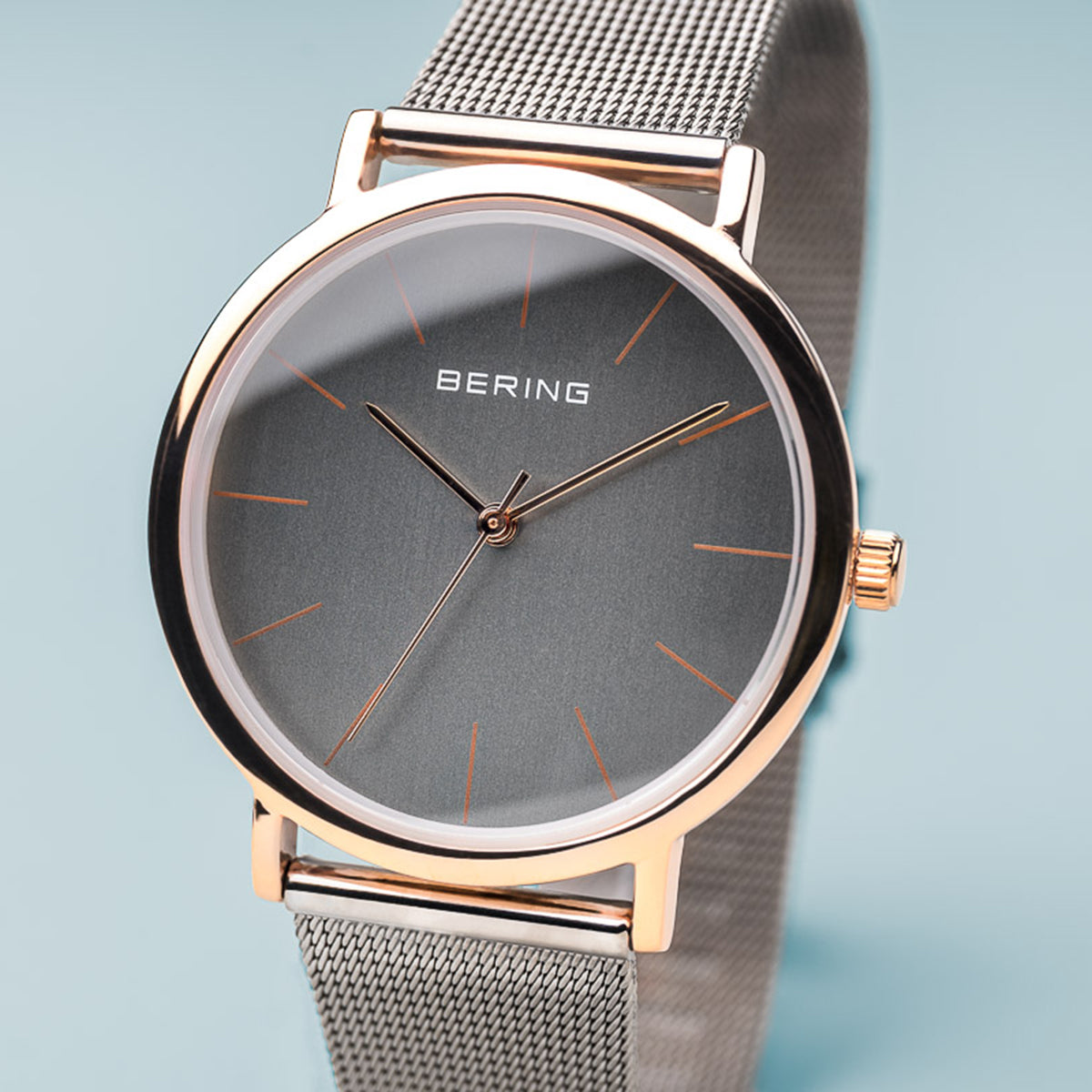 BERING Grey and Rose Gold Watch 13436-369