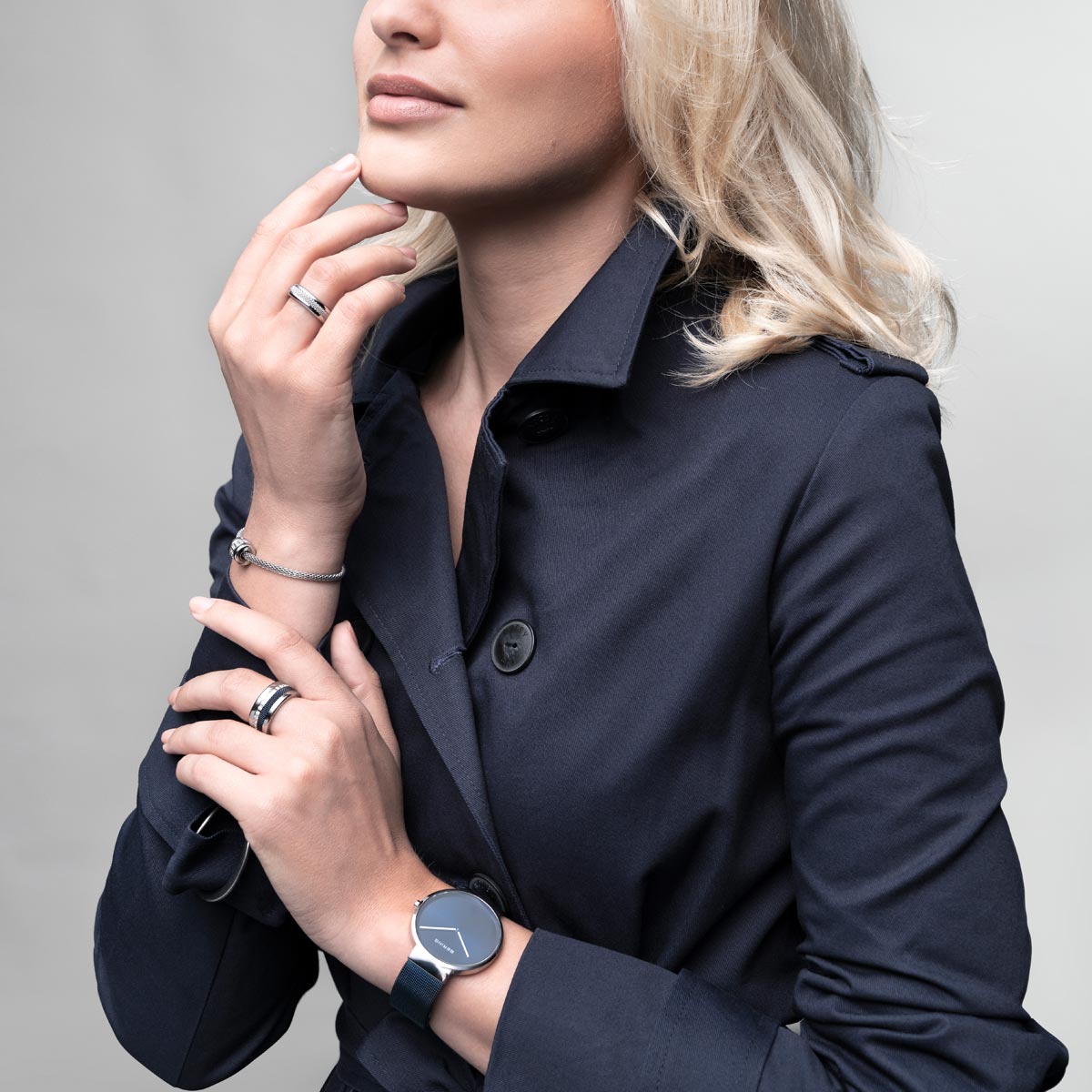 BERING Blue and Silver Watch 14539-307