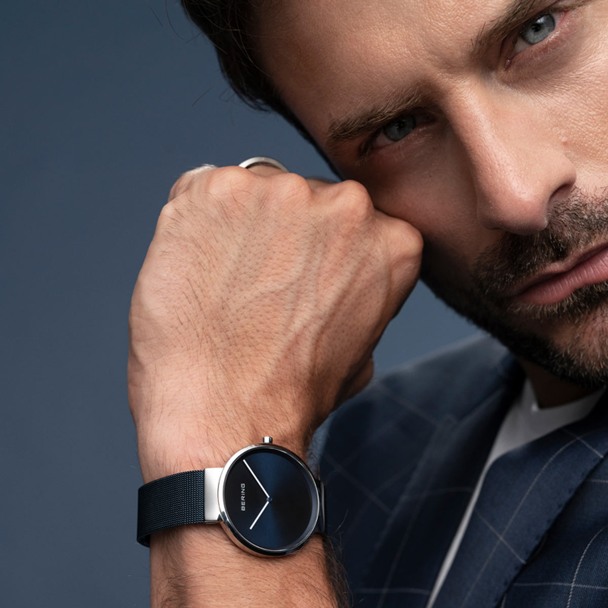 BERING Blue and Silver Watch 14539-307