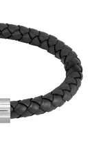 Load image into Gallery viewer, Gents BOSS Braided Black Leather Bracelet
