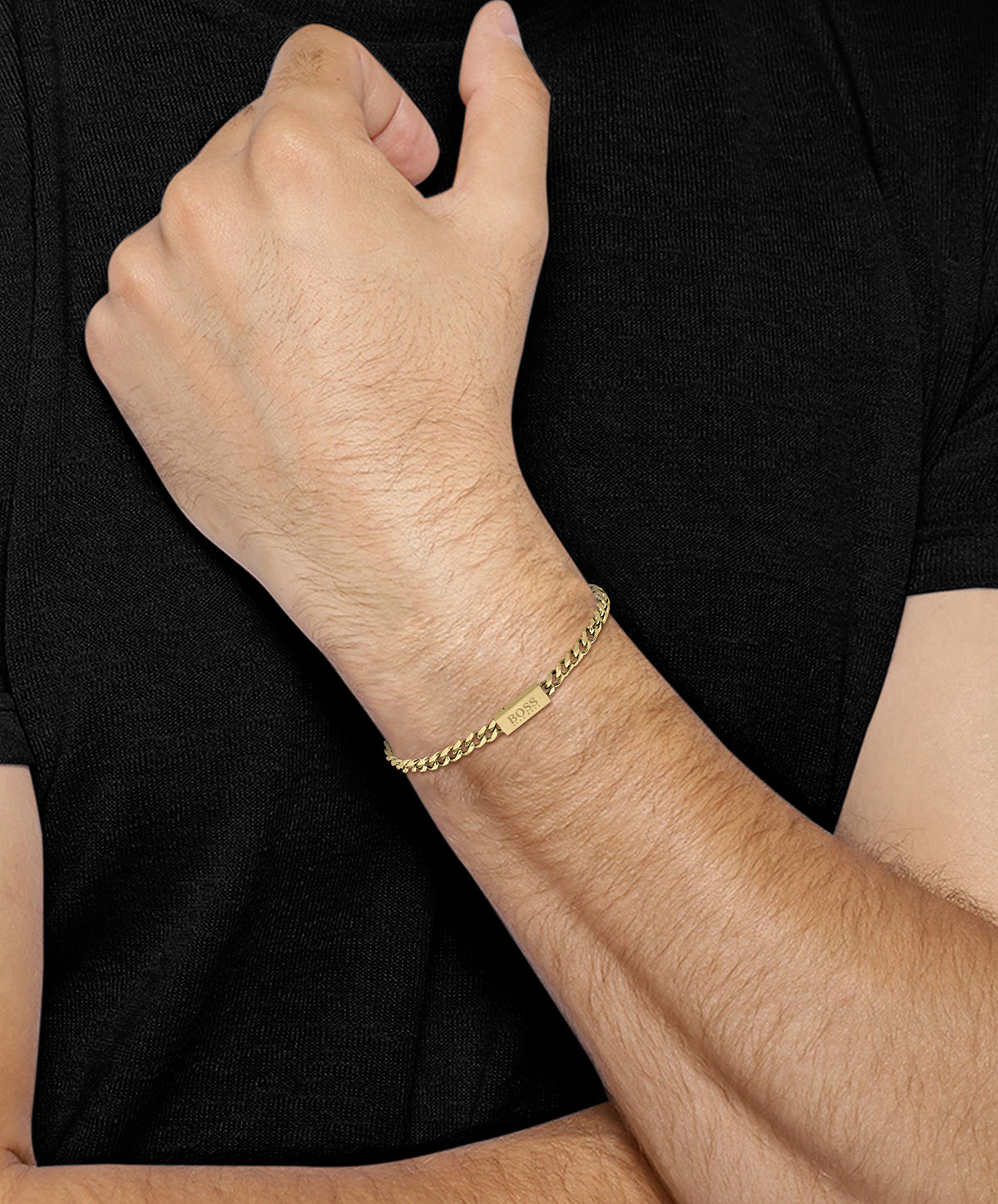Gents BOSS Chain For Him Gold IP Bracelet