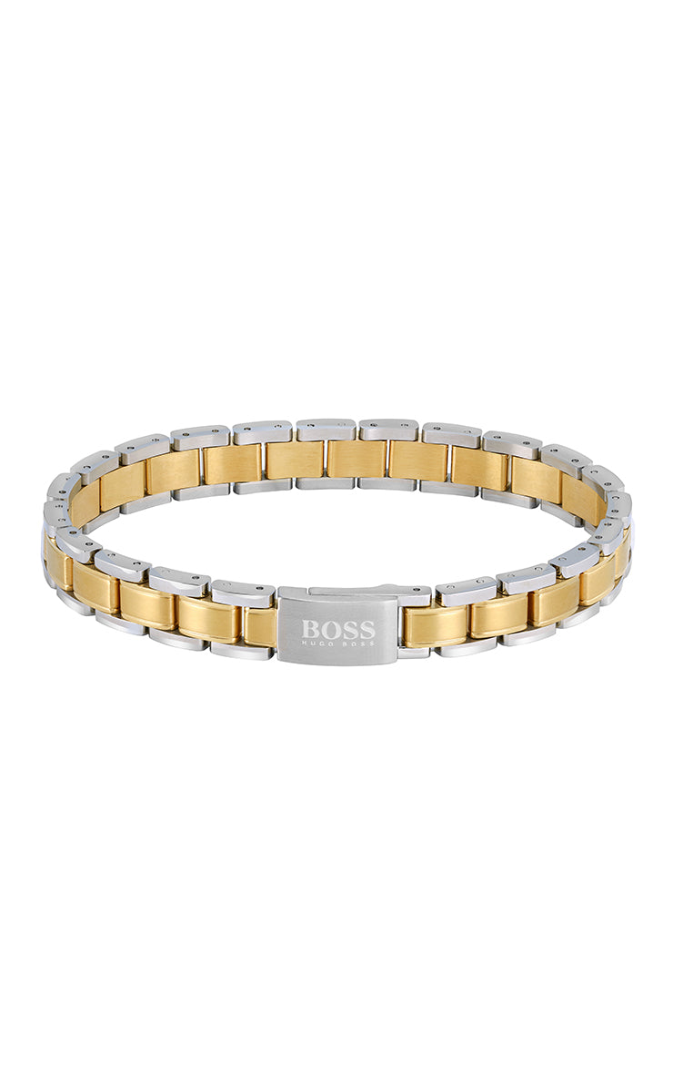 Gents BOSS Metal Link Essentials Two-Tone Bracelet