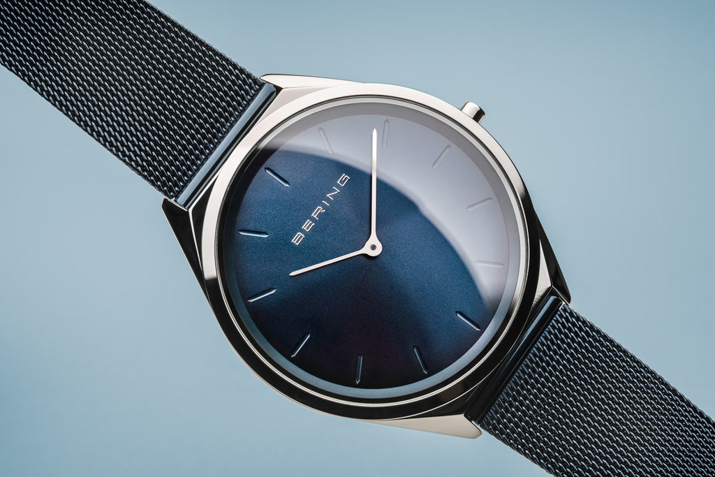 BERING Ultra Slim Blue and Silver Watch 17039-307