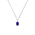 18ct White Gold Tanzanite and Diamond Pendant
