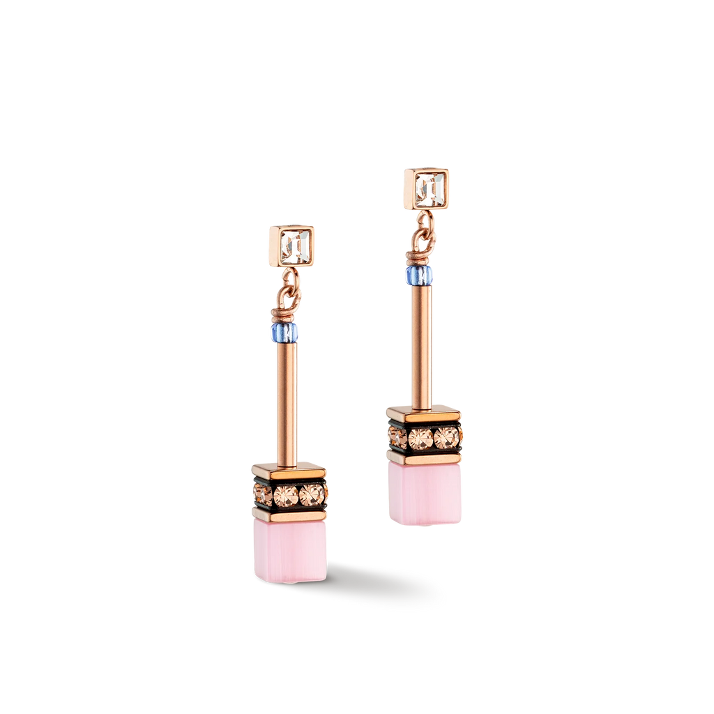 GeoCUBE¨ Iconic Chain earrings pale blue pink