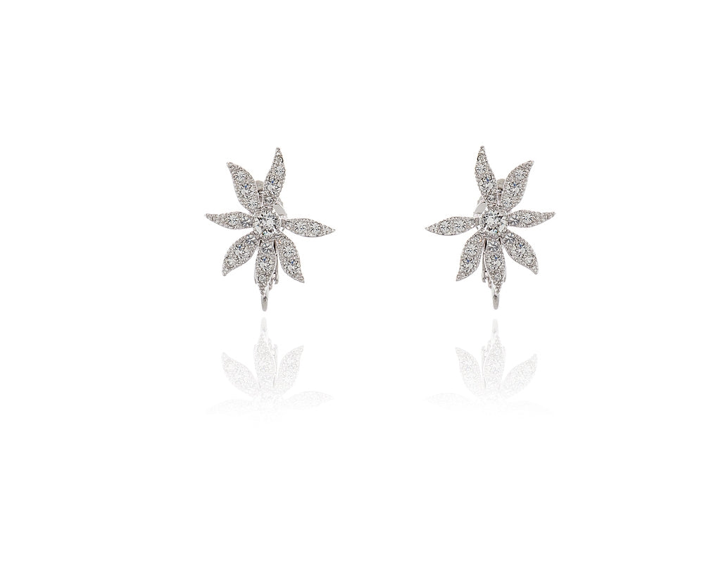 Forget Me Not Silver Clip-on Earrings
