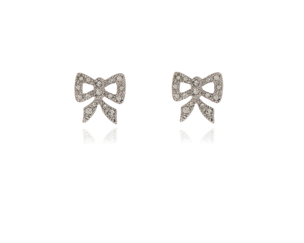 Cute Bow Silver Earrings