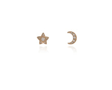 Load image into Gallery viewer, Lunar Star Gold Earrings
