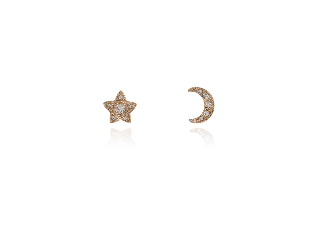 Lunar Star Gold Earrings