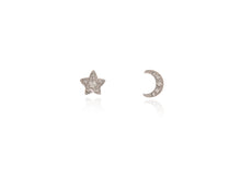 Load image into Gallery viewer, Lunar Star Silver Earrings
