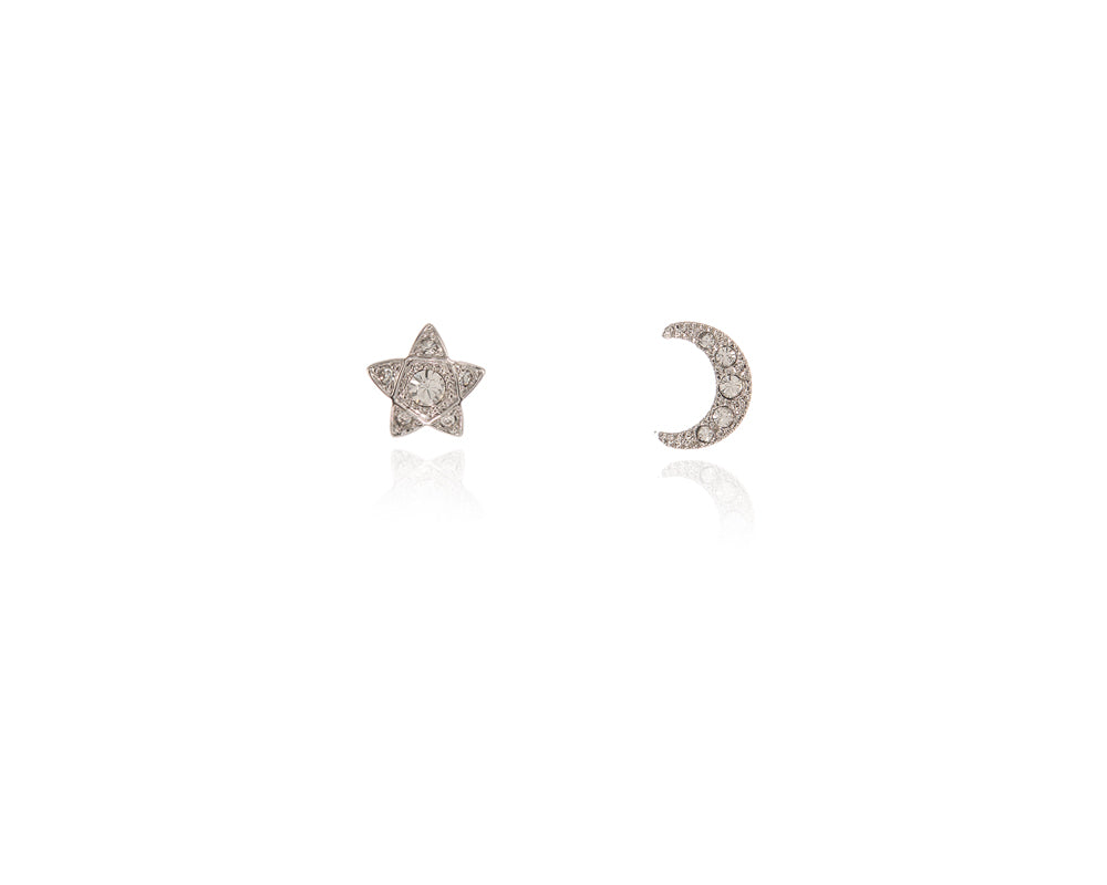 Lunar Star Silver Earrings