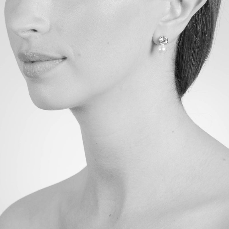 Mimi Gold & Pearl White Earrings