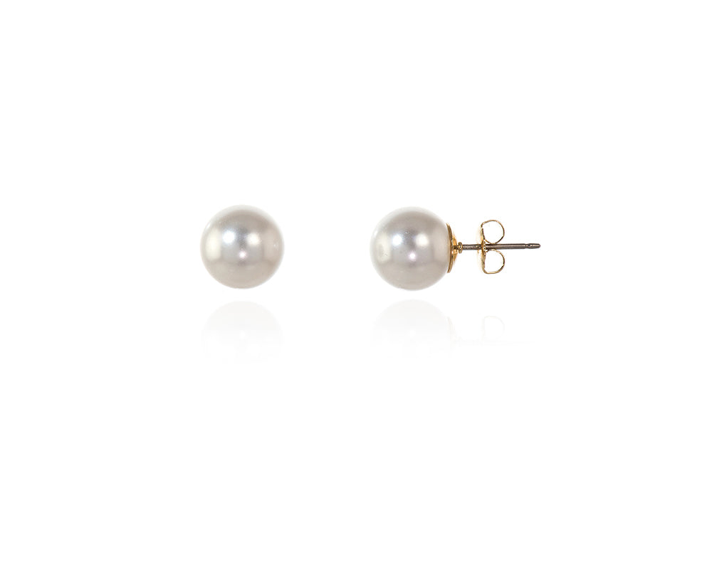Mac Gold Pearl White Earrings