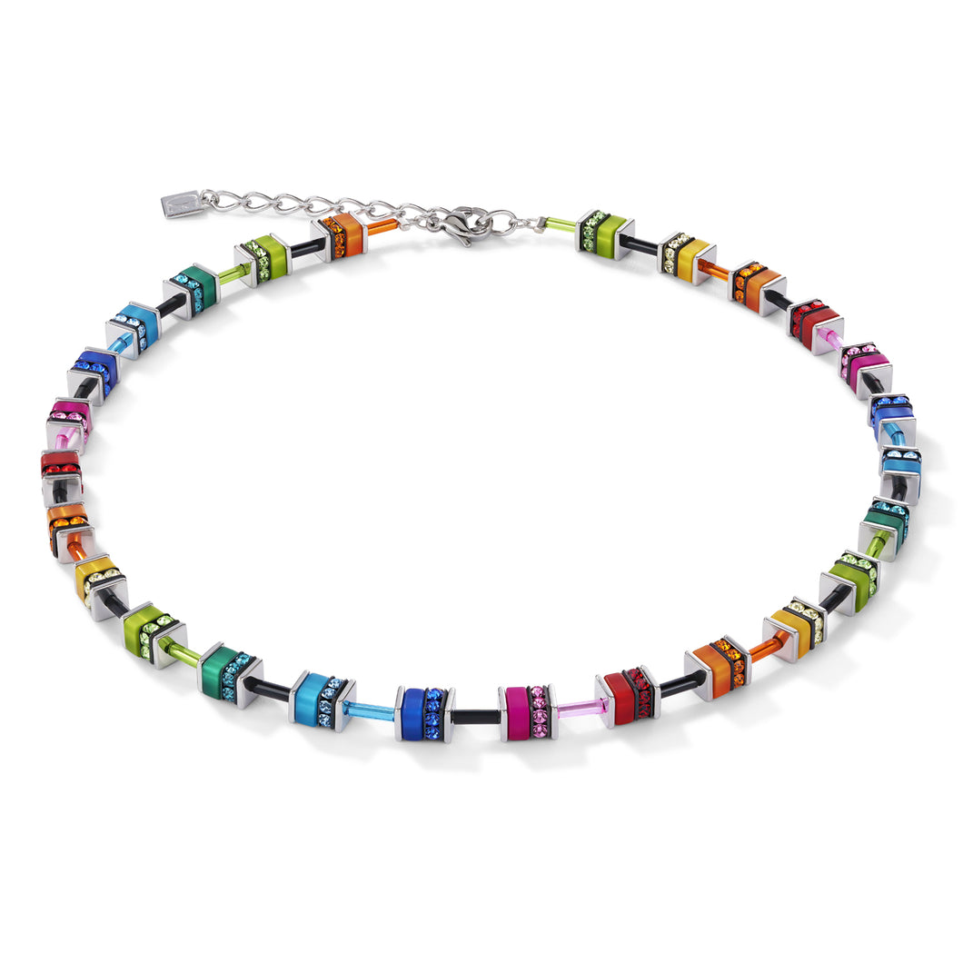 GeoCUBE® Necklace Classic Polaris & Rhinestone Multicolour