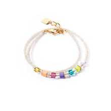 Load image into Gallery viewer, Joyful Colours Wrap bracelet gold rainbow
