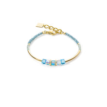 Load image into Gallery viewer, Cube Story Minimalistic Bracelet Gold-Turquoise
