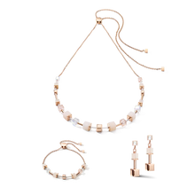 Load image into Gallery viewer, Bracelet GeoCUBE® Pink Aventurine Delicate Chain Rose gold-peach
