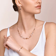 Load image into Gallery viewer, Necklace GeoCUBE® Pink Aventurine Delicate Chain Rose Gold-Peach
