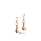 Earrings GeoCUBE® Pink Aventurine Delicate Chain Rose Gold-peach