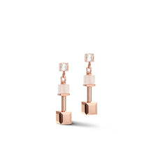 Load image into Gallery viewer, Earrings GeoCUBE® Pink Aventurine Delicate Chain Rose Gold-peach
