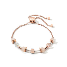 Load image into Gallery viewer, Bracelet GeoCUBE® Pink Aventurine Delicate Chain Rose gold-peach
