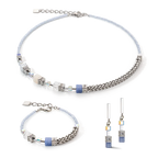 GeoCUBE® Precious Fusion Chunky Chain Earrings Light Blue