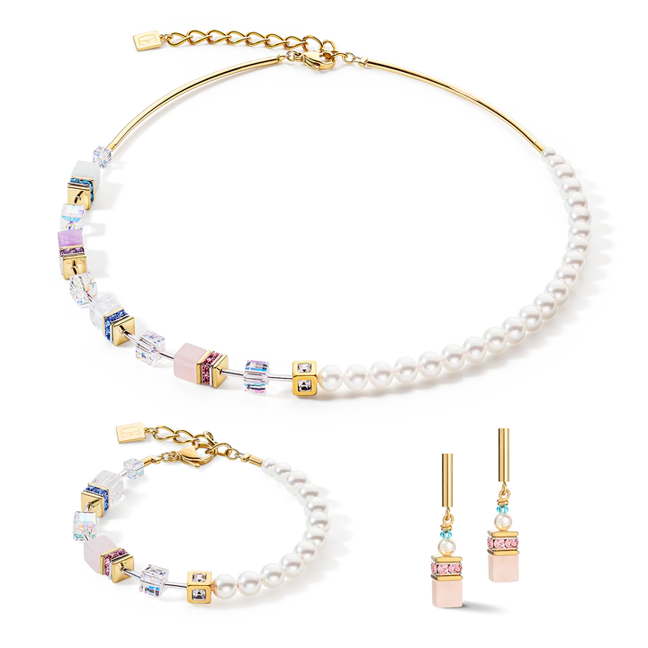 GeoCUBE® Precious Fusion Pearls Necklace Multicolour Pastel