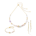 GeoCUBE® Precious & Slider Closure Bracelet Gold Multicolour Pastel