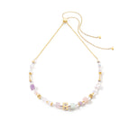 GeoCUBE® Precious & Slider Closure Necklace Gold Multicolour Pastel