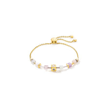 Load image into Gallery viewer, GeoCUBE® Precious &amp; Slider Closure Bracelet Gold Multicolour Pastel
