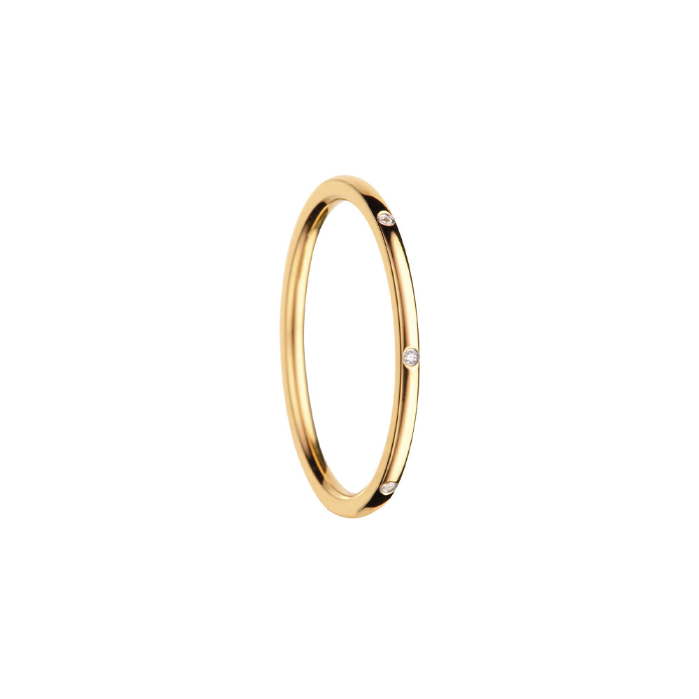 BERING Ring | Polished Gold with Zirconia | 560-27-X0 | Inner Ring